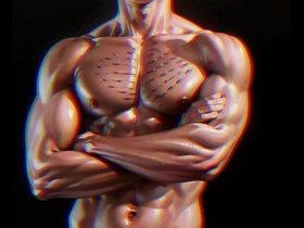 Gay nudism with a muscular man, Jaguar Otorongo in an anime.