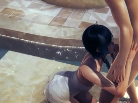 Venti gets a steamy and rough treatment in the public bath in this gay porn