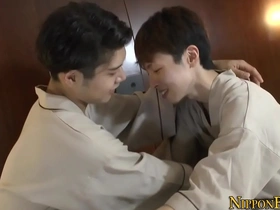 A slender Japanese twink gets his ass fucked hard.