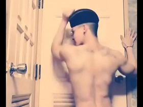 Bi Asian guy dancing and having fun