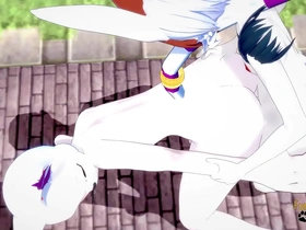 Cinderace and Gatomon in a hot furry yaoi scene