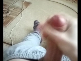 Young Russian gay giving a handjob