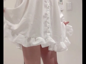 Japanese sissy gets teased by hard nipples
