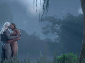 Gay videogame action with a hot bear and a drow in Baldurs Gate 3