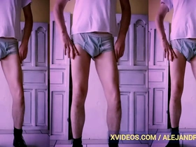 Hot solo scene with mature man Alejandro Mistral in sexy underwear