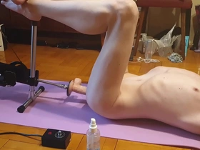 A futuristic gay sex machine with anal dildo for ultimate pleasure.