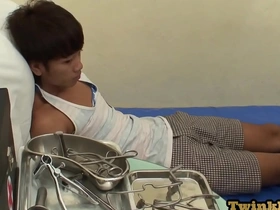 Young Asian twink gets anal sex from a doctor in his ambulance