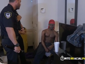 Marcus is rough and tumble with gay officers in a hardcore interracial scene.
