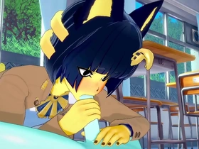 Furry animation with Ankha and MoonCat in hot Yaoi action