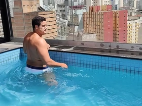 Hot gay porn with Yuri Gaucho on the pole on a summer day