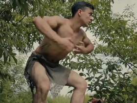 Barbarian boy goes wild in this gay parody of Tarzan.