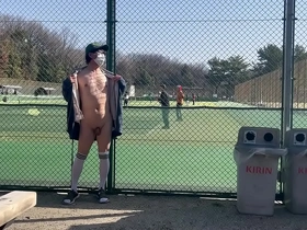 Yuna Femboy goes all out and exposes herself completely while having sex with a tennis player in the back room of the East Room.