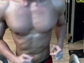 Young Asian man works out to have perfect nipples for nipple worship.