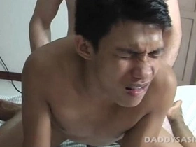 Benjie, the Asian twink, gets a rough fuck from Daddy