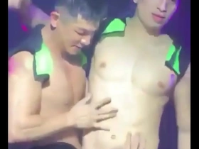 Allen and Enzo, hot strippers in gay porn video.
