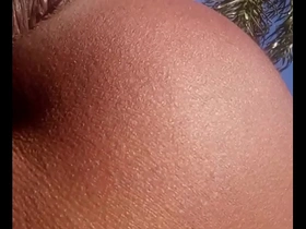 Anal sex with an Asian woman after a hot day outside.