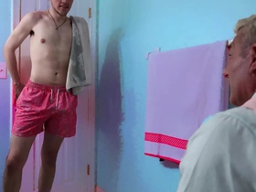 First time meeting my stepson - gay porn video